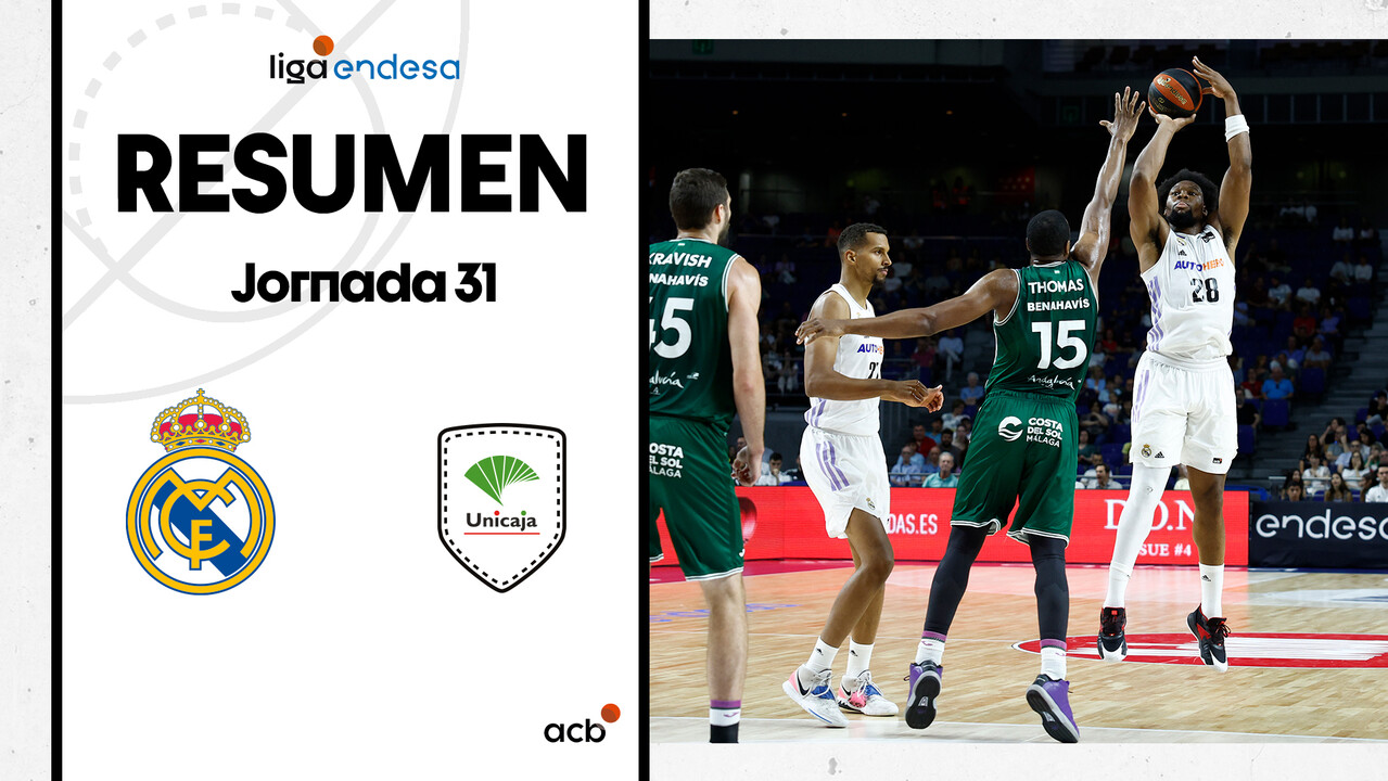 Resumen Real Madrid 102 - Unicaja 90 (J31)