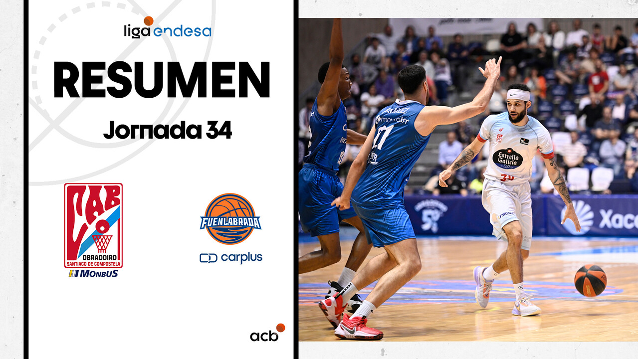 Resumen MOnbus Obradoiro 102 - Carplus Fuenlabrada 72 (J34)