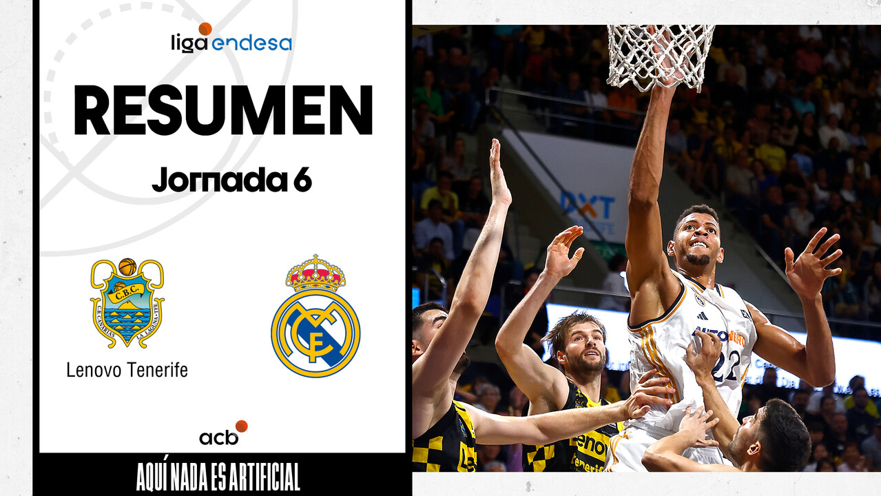 Resumen Lenovo Tenerife 76 - Real Madrid 82 (J6)