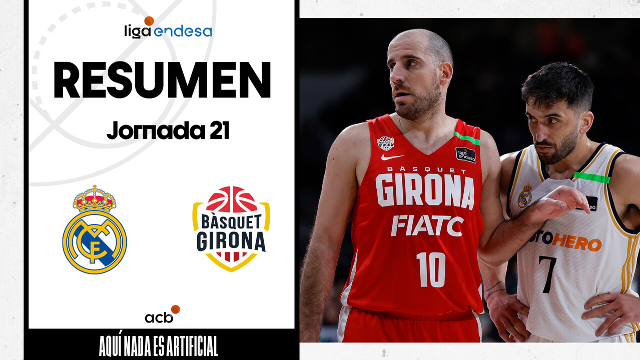 Resumen Real Madrid 92 - Bàsquet Girona 79 (J21)