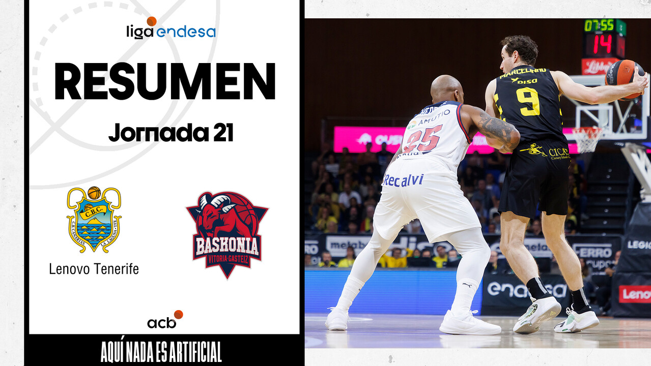 Resumen Lenovo Tenerife 95 - Baskonia 78 (J21)