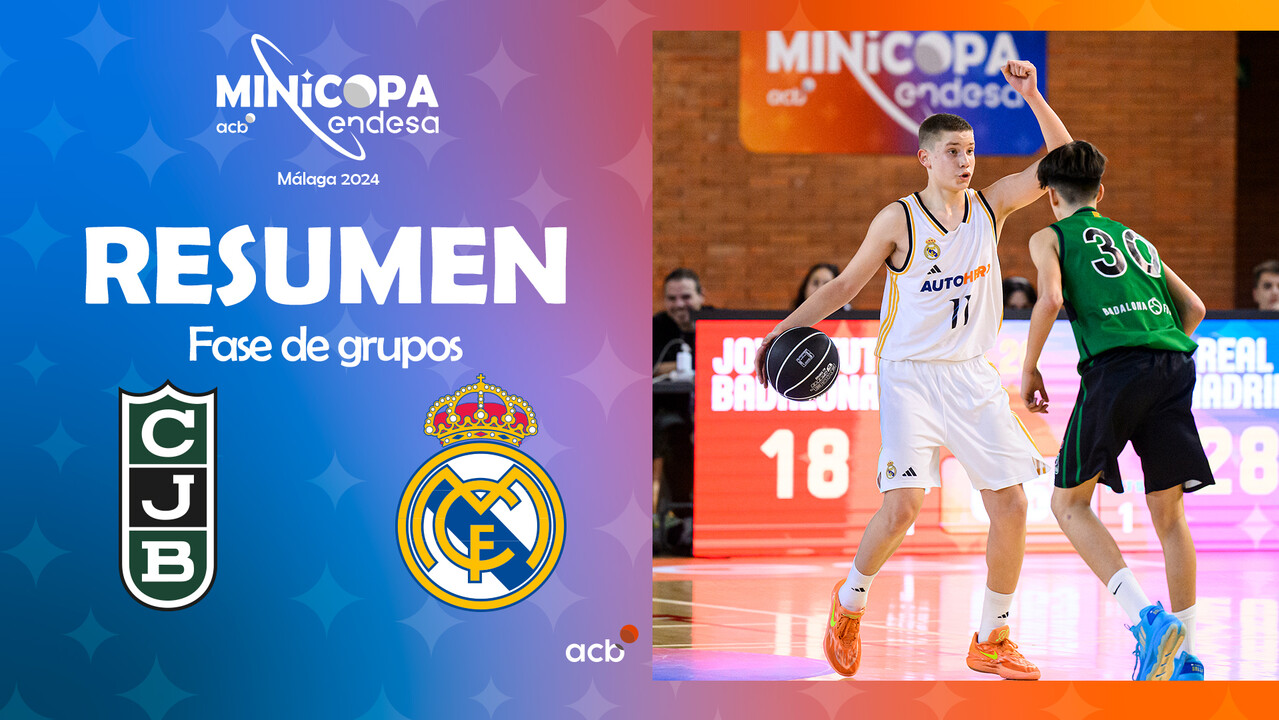 Resumen Minicopa: Joventut Badalona 52 - Real Madrid 92  (J1)