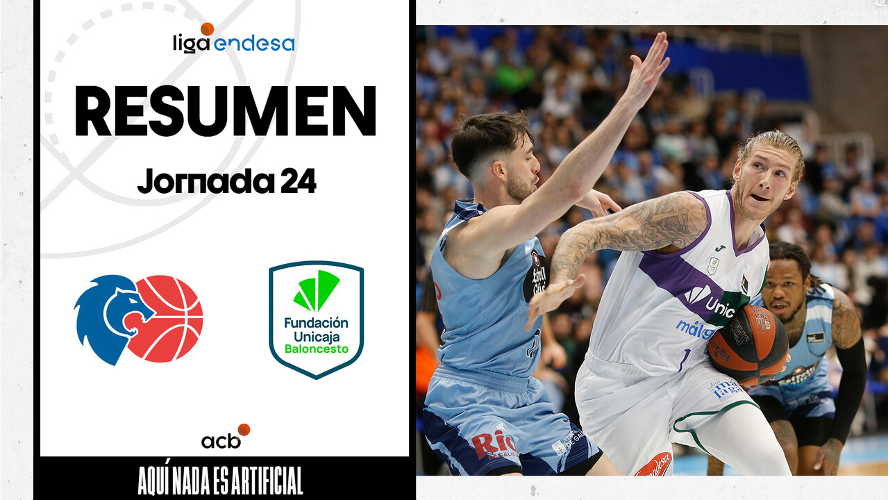 Resumen Río Breogán 65 - Unicaja 76 (J24)