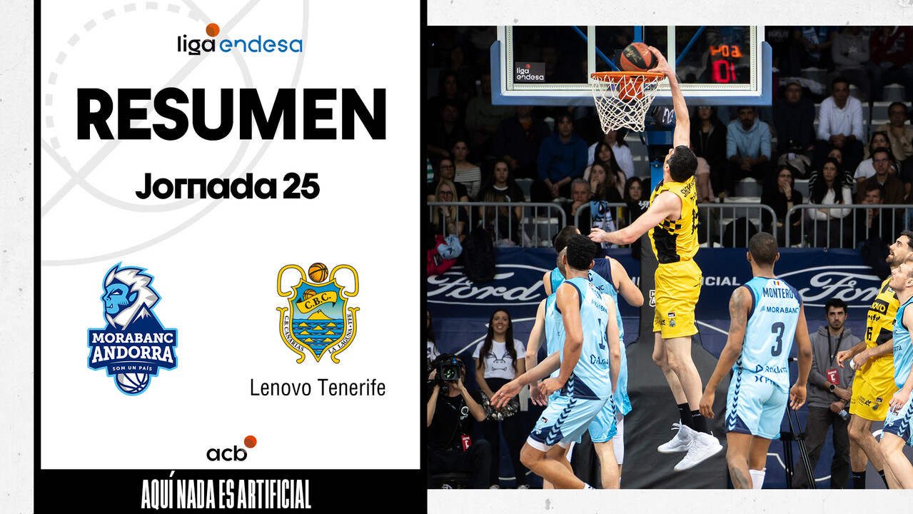 Resumen MoraBanc Andorra 66 - Lenovo Tenerife 79 (J25)