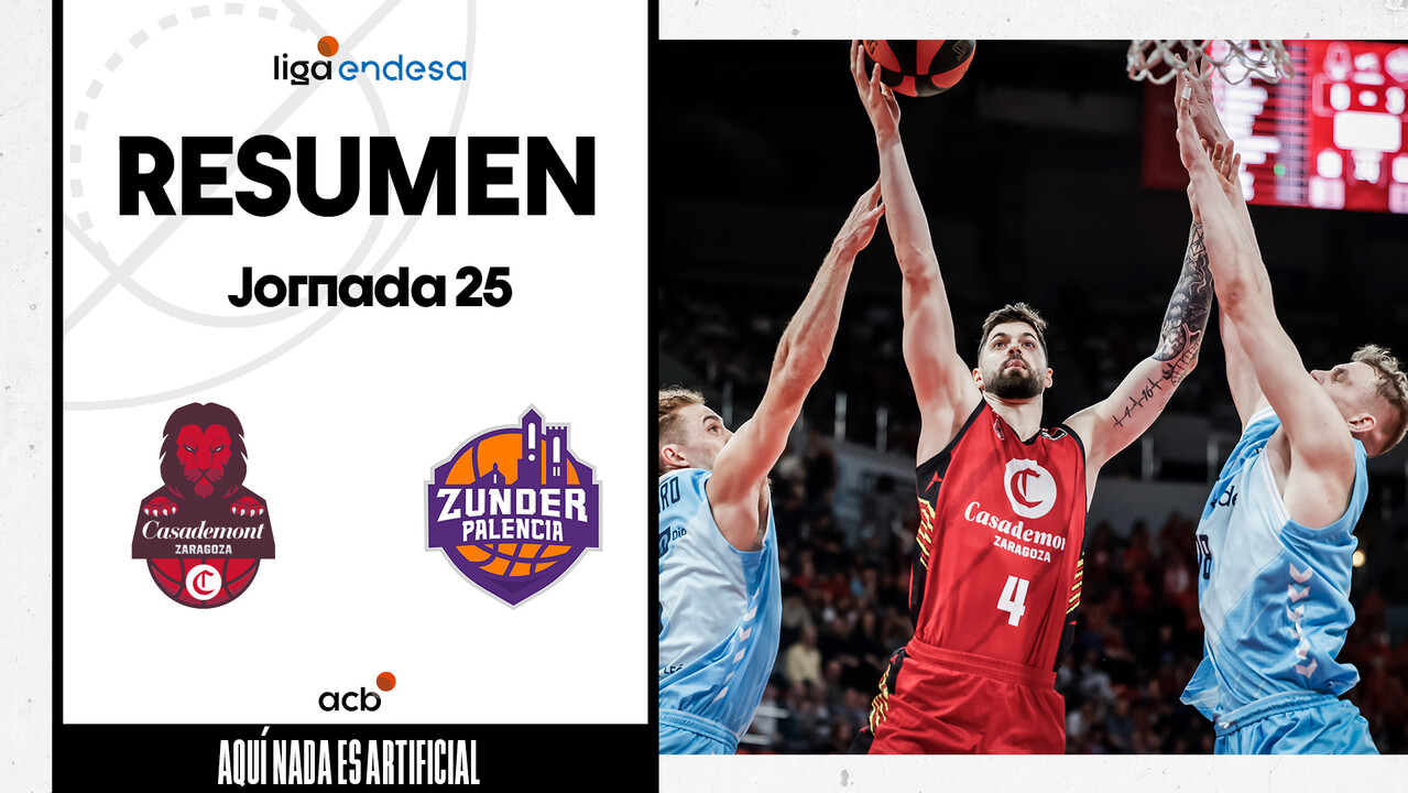 Resumen Casademont Zaragoza 103 - Zunder Palencia 96 (J25)