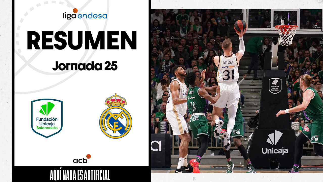 Resumen Unicaja 81 - Real Madrid 87 (J25)