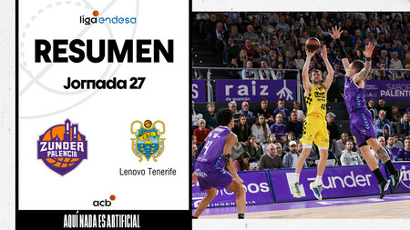 Resumen Zunder Palencia 68 - Lenovo Tenerife 89 (J27)