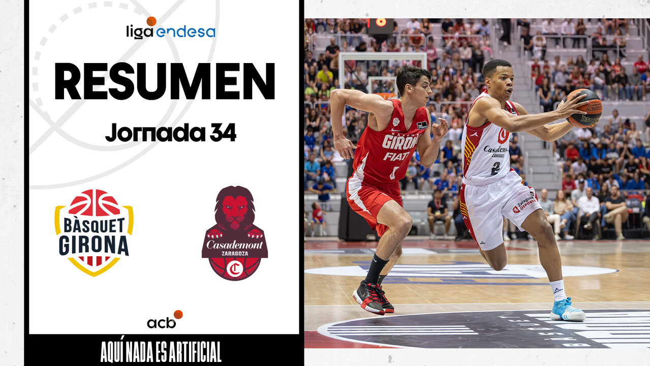 Resumen Bàsquet Girona 79 - Casademont Zaragoza 89 (J34)