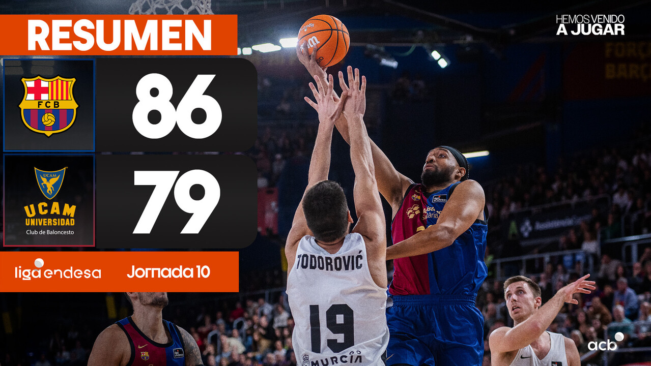 Resumen Barça 86 - UCAM Murcia 79 (J10)