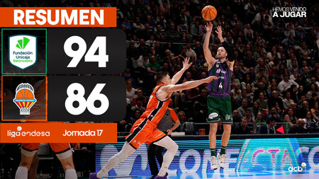 Resumen Unicaja 94 - Valencia Basket 86 (J17)