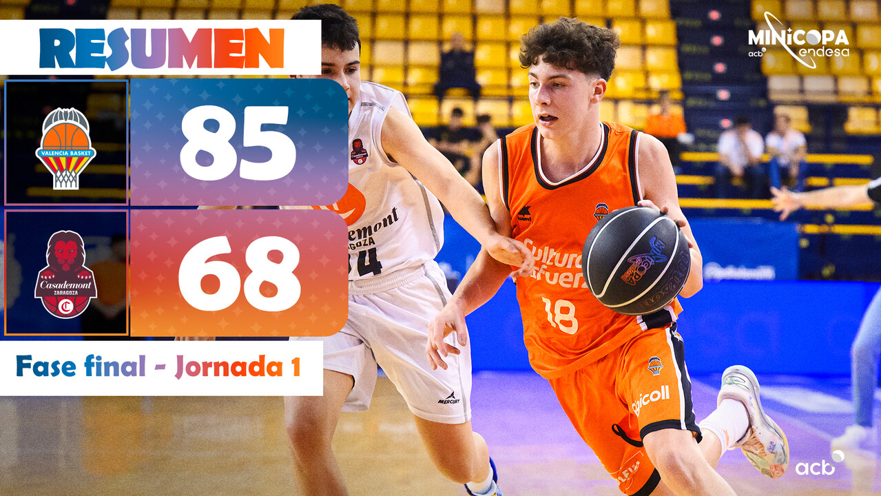 Resumen Minicopa: Valencia Basket 85 - Casademont Zaragoza 68 (J5)