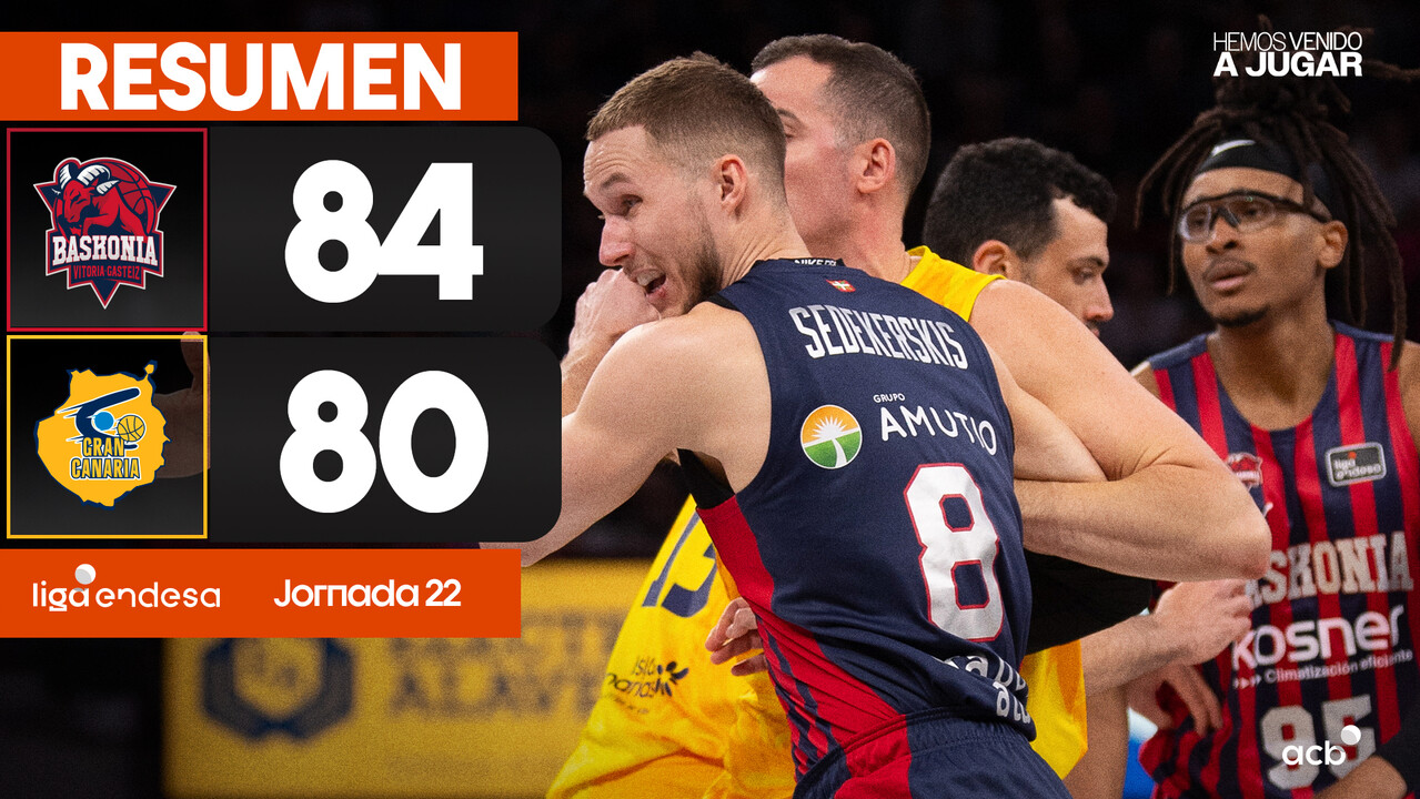 Resumen Baskonia 84 - Dreamland Gran Canaria 80 (J22)