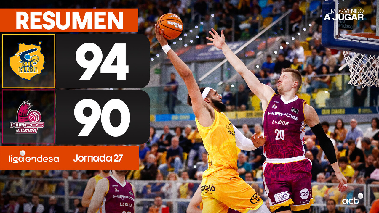 Resumen Dreamland Gran Canaria 94 - Hiopos Lleida 90 (J27)
