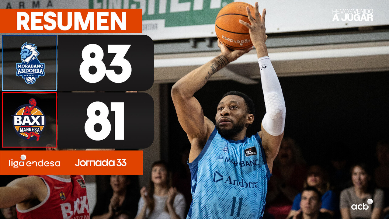 Resumen MoraBanc Andorra 83 - BAXI Manresa 81 (J33)