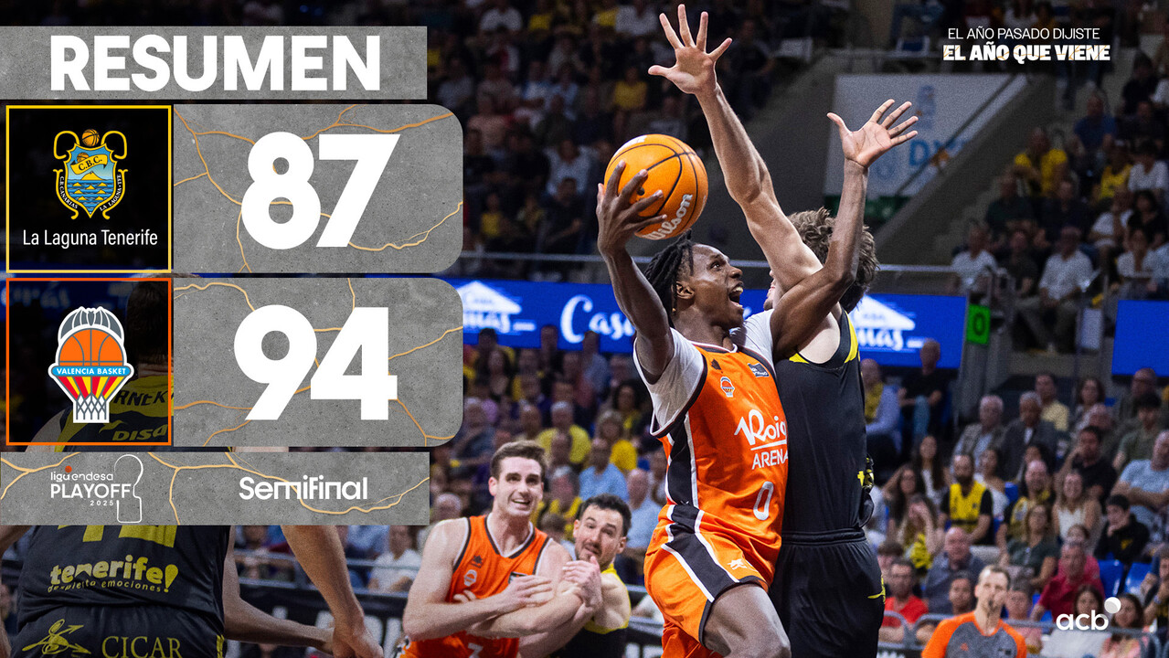 Resumen La Laguna Tenerife 87 -  Valencia Basket 94 (3º semis)