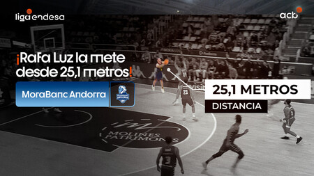 Luz: ¡Un triple desde 25,1 metros!