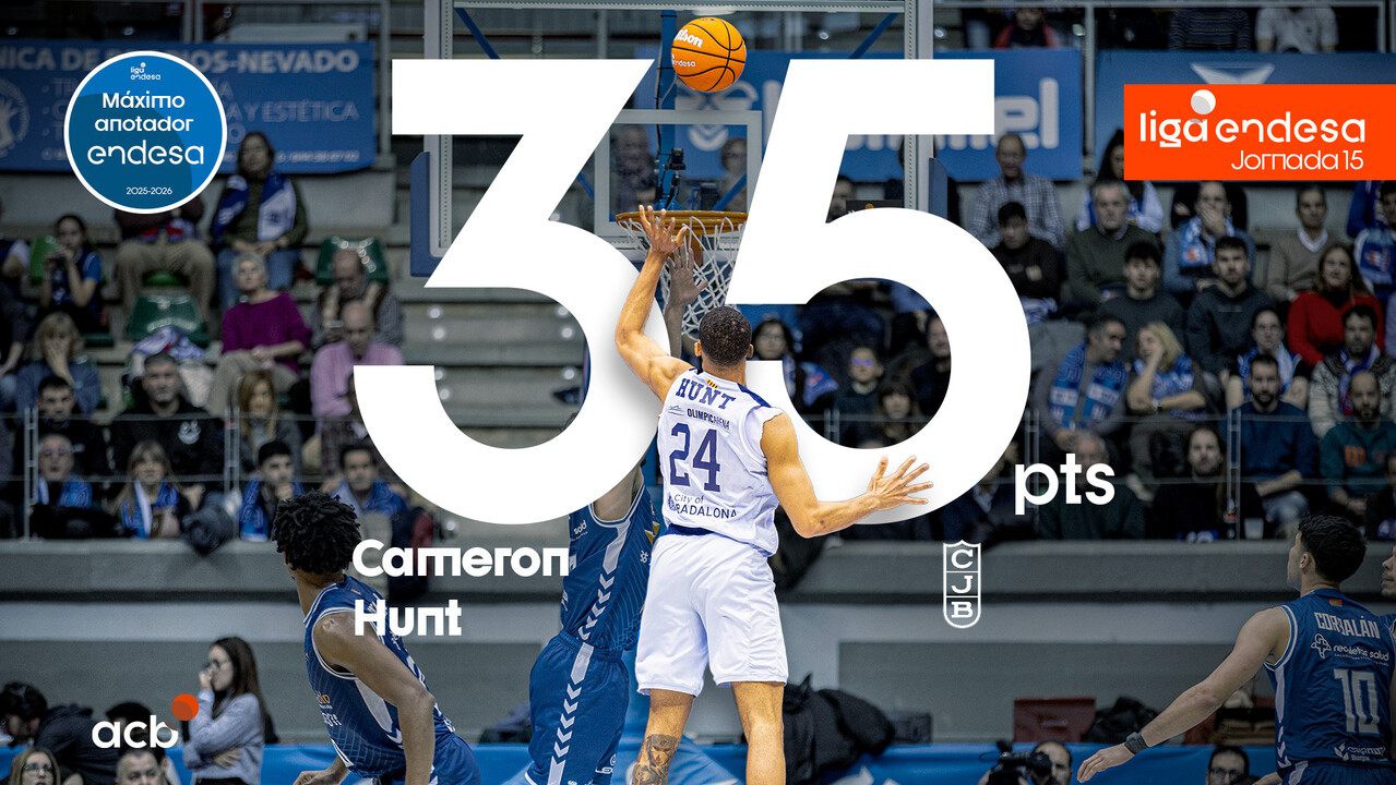 Cameron Hunt, M&aacute;ximo Anotador Endesa de la Jornada 15