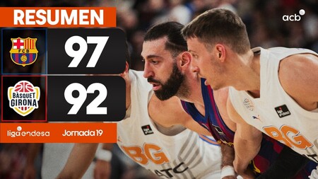 Resumen Bar&ccedil;a 97 - B&agrave;squet Girona 92 (J19)