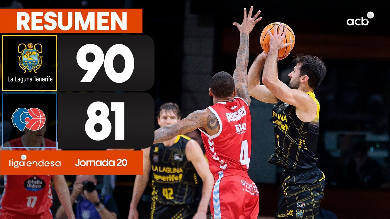 Resumen La Laguna Tenerife 90 - R&iacute;o Breog&aacute;n 81 (J20)