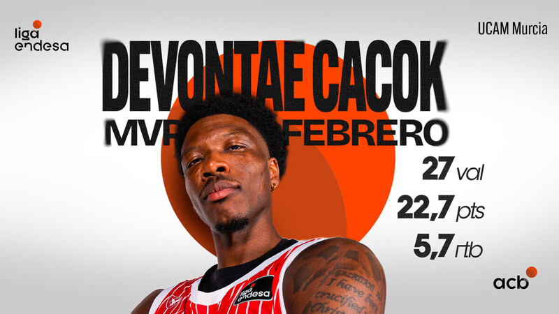 Devontae Cacok, MVP de febrero