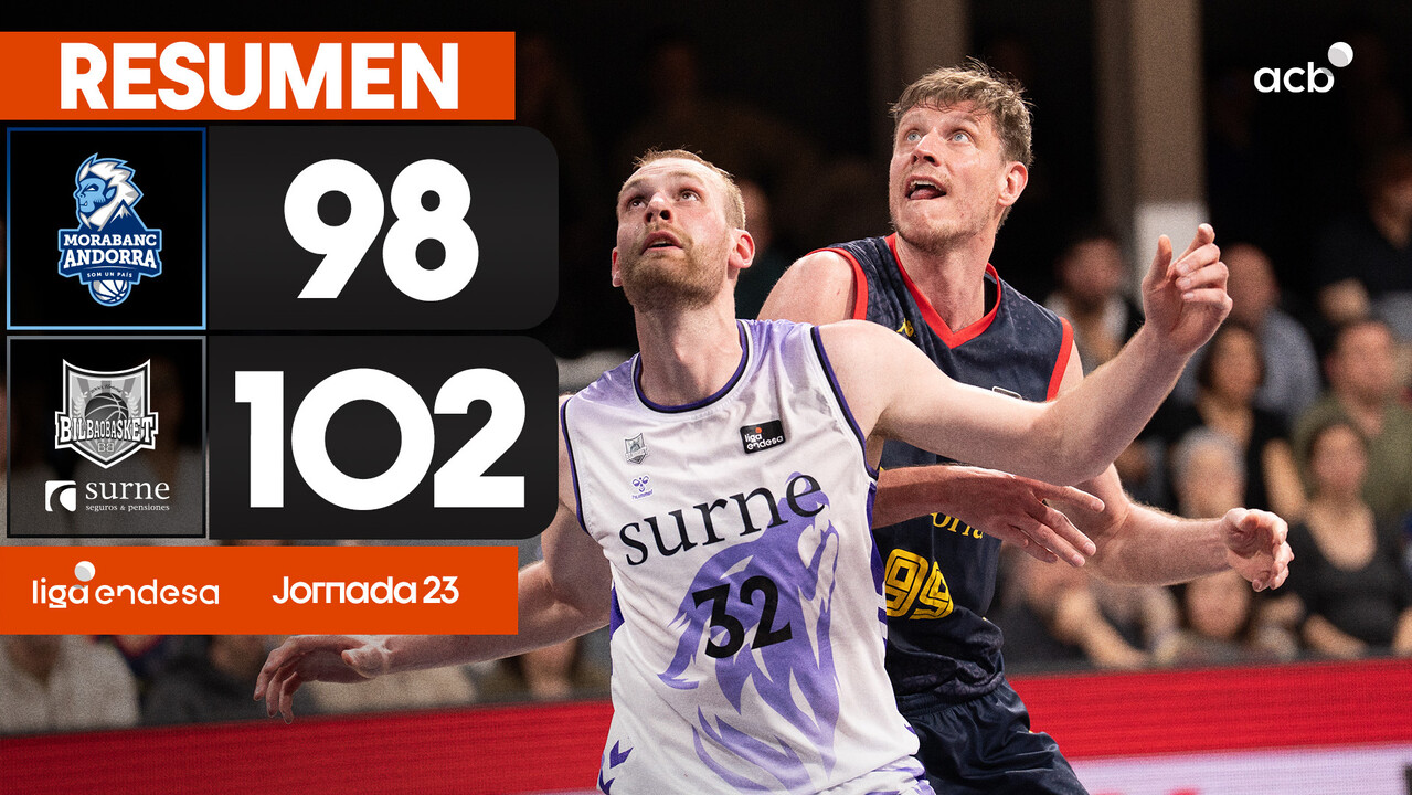 Resumen Morabanc Andorra 98- Surne Bilbao 102 (J.23)