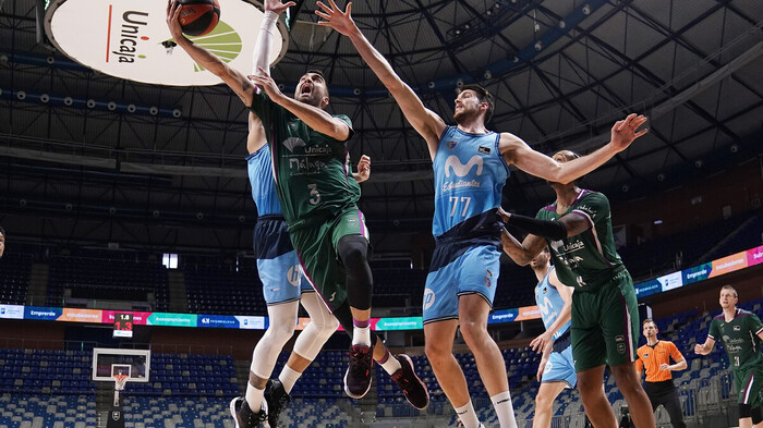 El Unicaja, de tres en tres contra la amenaza colegial (91-77)