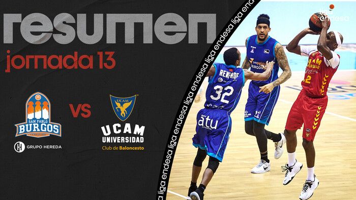 Resumen Hereda San Pablo Burgos 84 - UCAM Murcia 102 (J13)