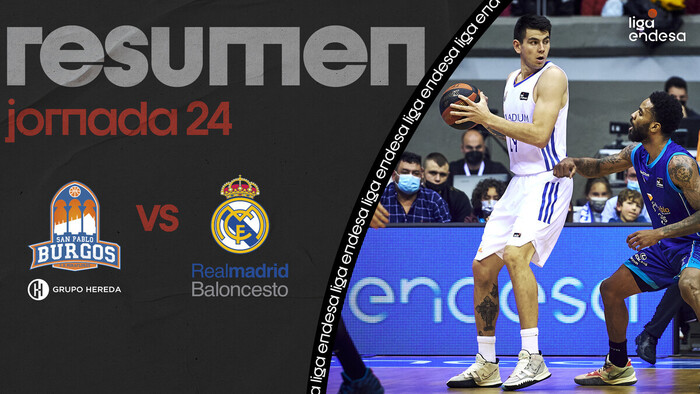 Resumen Hereda San Pablo Burgos 70 - Real Madrid 85 (J24)