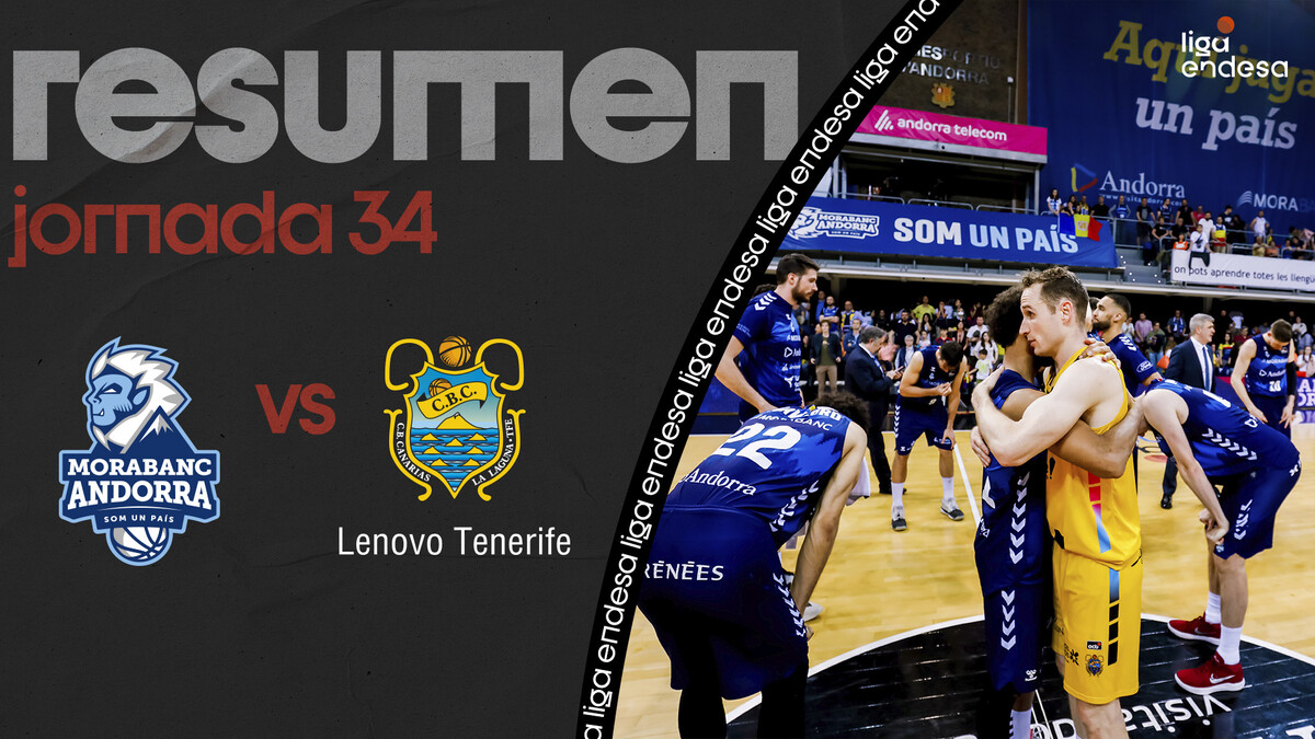 Resumen MoraBanc Andorra 75 - Lenovo Tenerife 77 (J34) 