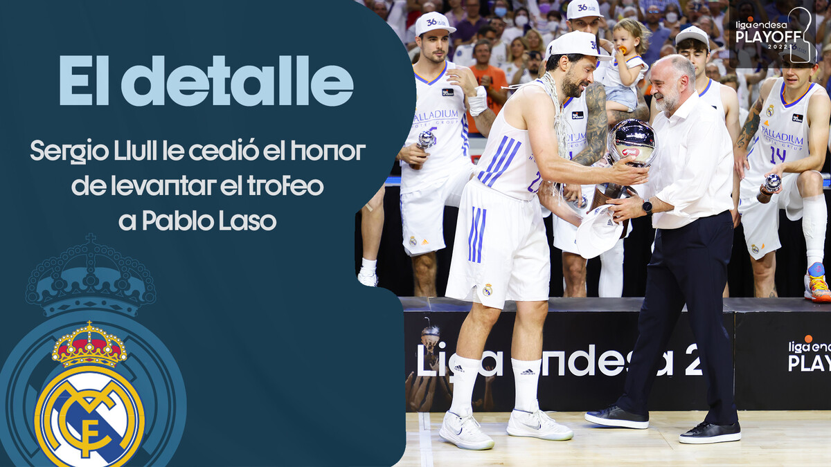 Pablo Laso levanta el trofeo de campeón