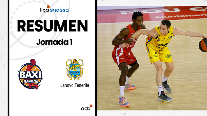 Resumen BAXI Manresa 70 - Lenovo Tenerife 89 (J1)