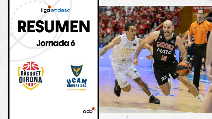 Resumen Bàsquet Girona 100 - UCAM Murcia 89 (J6)