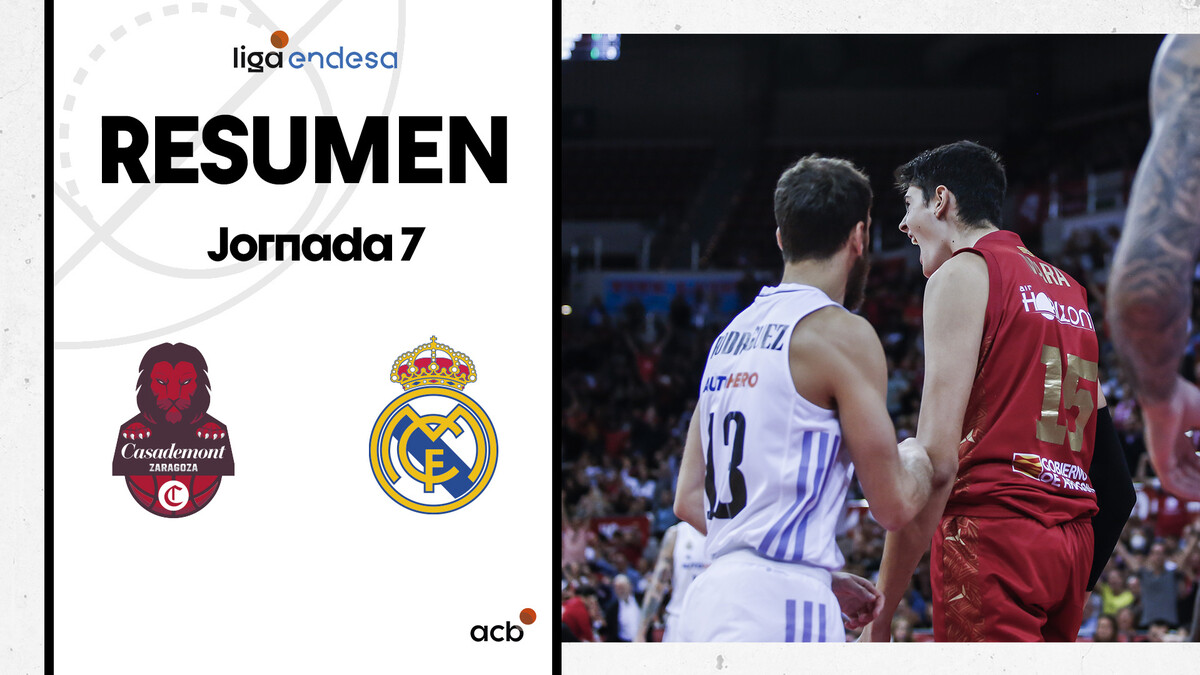 Resumen Casademont Zaragoza 94 - Real Madrid 89 (J7)