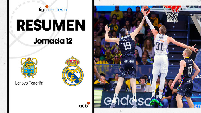 Resumen Lenovo Tenerife 67 - Real Madrid 80 (J12)