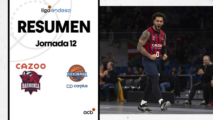 Resumen Cazoo Baskonia 102 - Carplus Fuenlabrada 88 (J12)