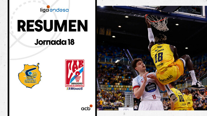 Resumen Gran Canaria 75 - Monbus Obradoiro 68 (J18)