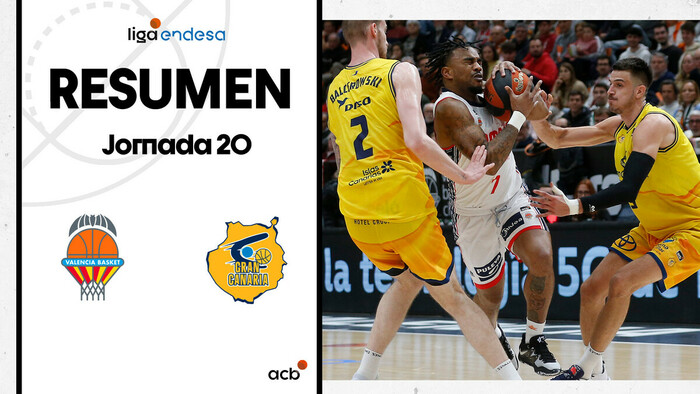 Resumen Valencia Basket 82- Gran Canaria 76 (J20)