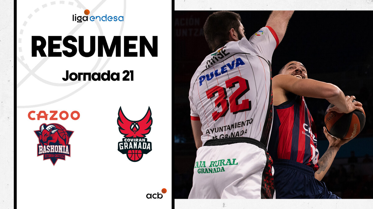 Resumen Cazoo Baskonia 105 - Coviran Granada 81 (J21)