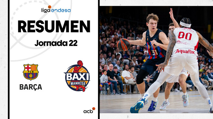 Resumen Barça 93 - BAXI Manresa 72 (J22)