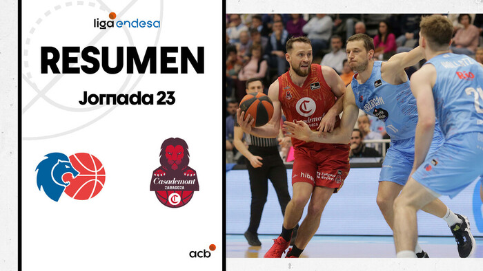 Resumen Río Breogán 71 - Casademont Zaragoza 87 (J23)