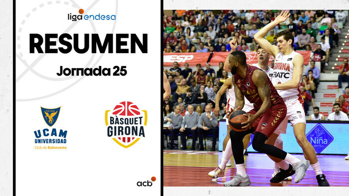 Resumen UCAM Murcia 102 - Bàsquet Girona 79 (J25)